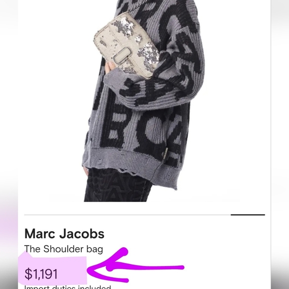 MARC JACOBS The SHOULDER BAG -  Sequin J Embellished - Picture 9 of 16